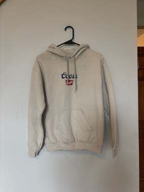 Brew City Coors Banquet Beer Heritage Graphic Hoodie in Sand